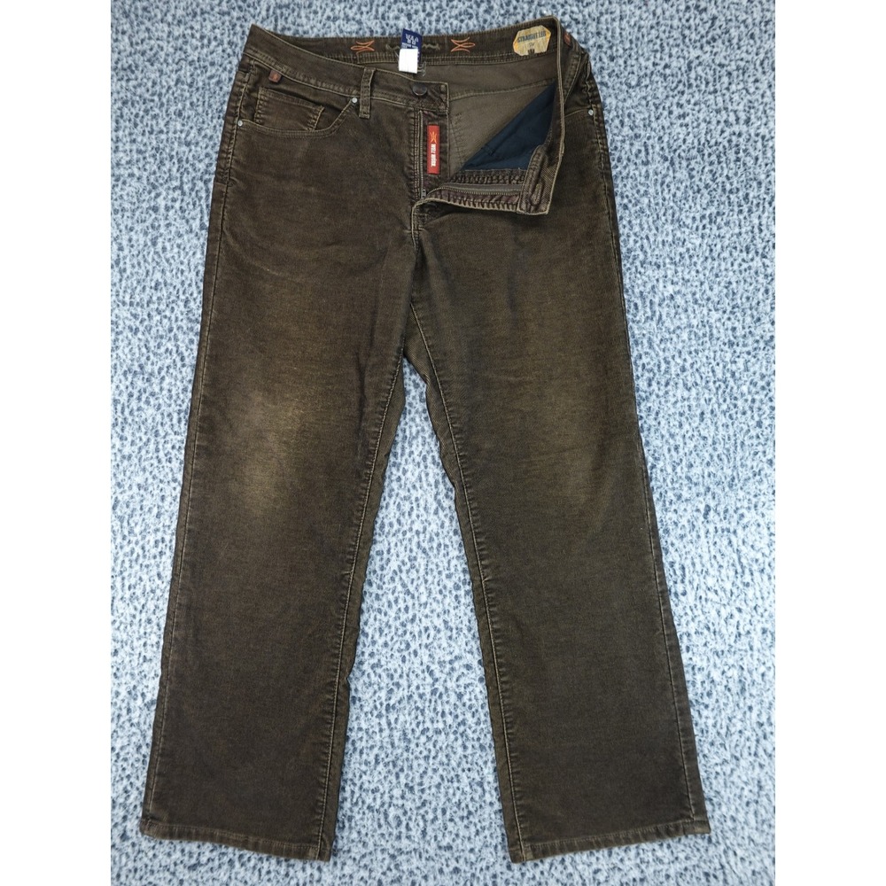Worn Free Corduroy Pants Mens 36x30 Brown Straight Leg Mid Rise Casual